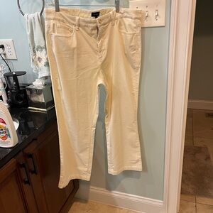 Talbots Straight Leg Corduroy Jeans in Soft Cream, Size 14